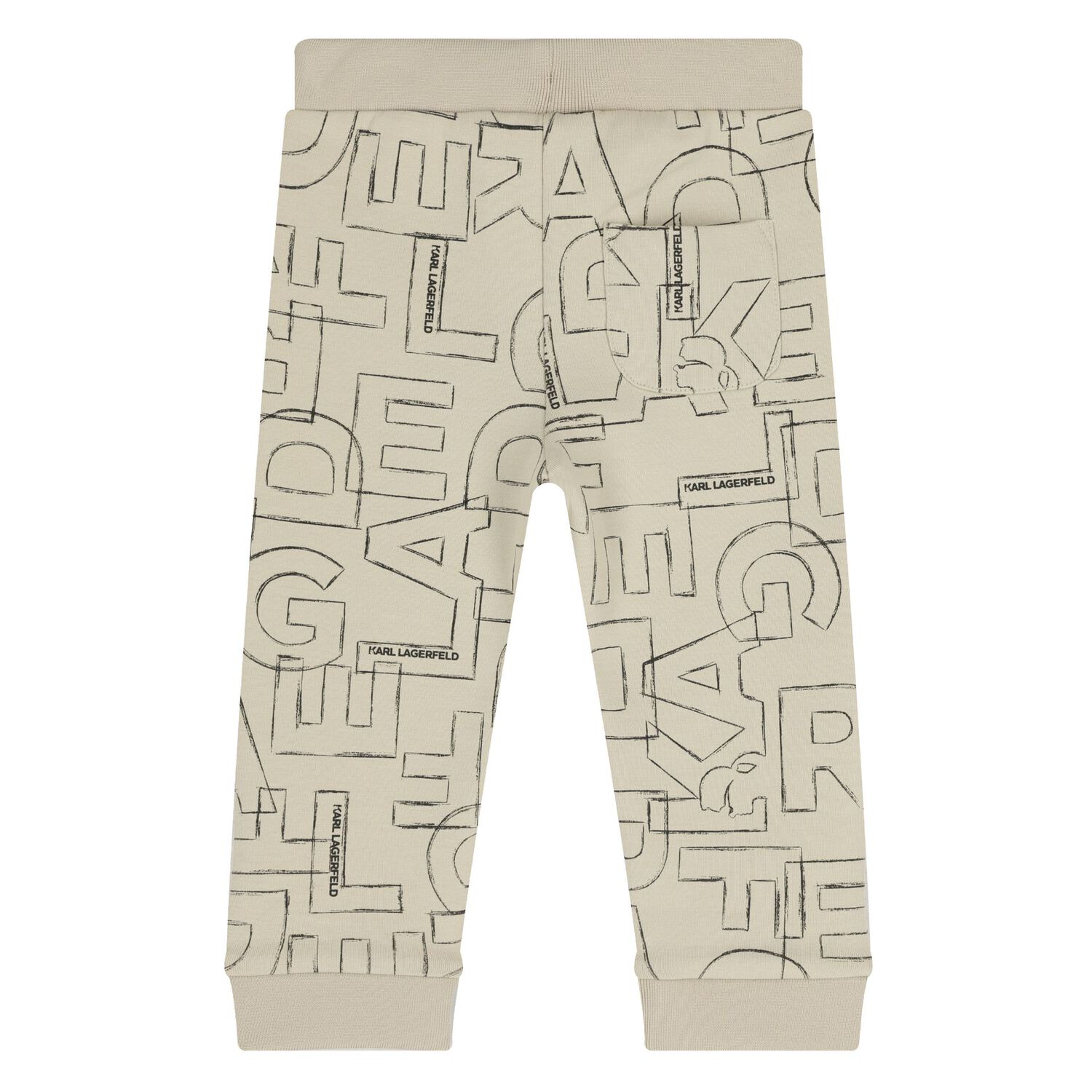 Younger Boys Beige & Black Tracksuit Set (3 Piece), 1, hi-res