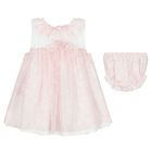 Baby Girls Pink Floral Bow Dress Set, 1, hi-res