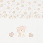 Baby Girls Ivory Teddy Bear Blanket, 1, hi-res