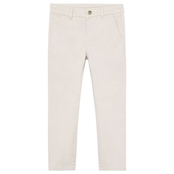 Boys Beige Chino Trousers
