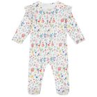 Baby Girls White Floral Babygrow Set, 1, hi-res