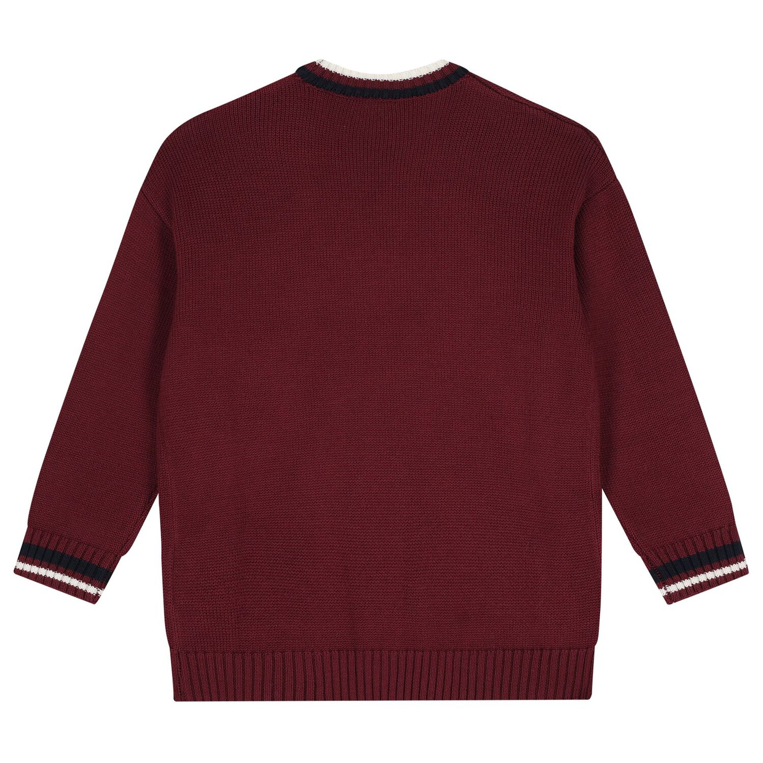 Girls Burgundy Logo Knitted Cardigan, 1, hi-res