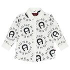 Younger Boys White & Black Logo Shirt, 1, hi-res