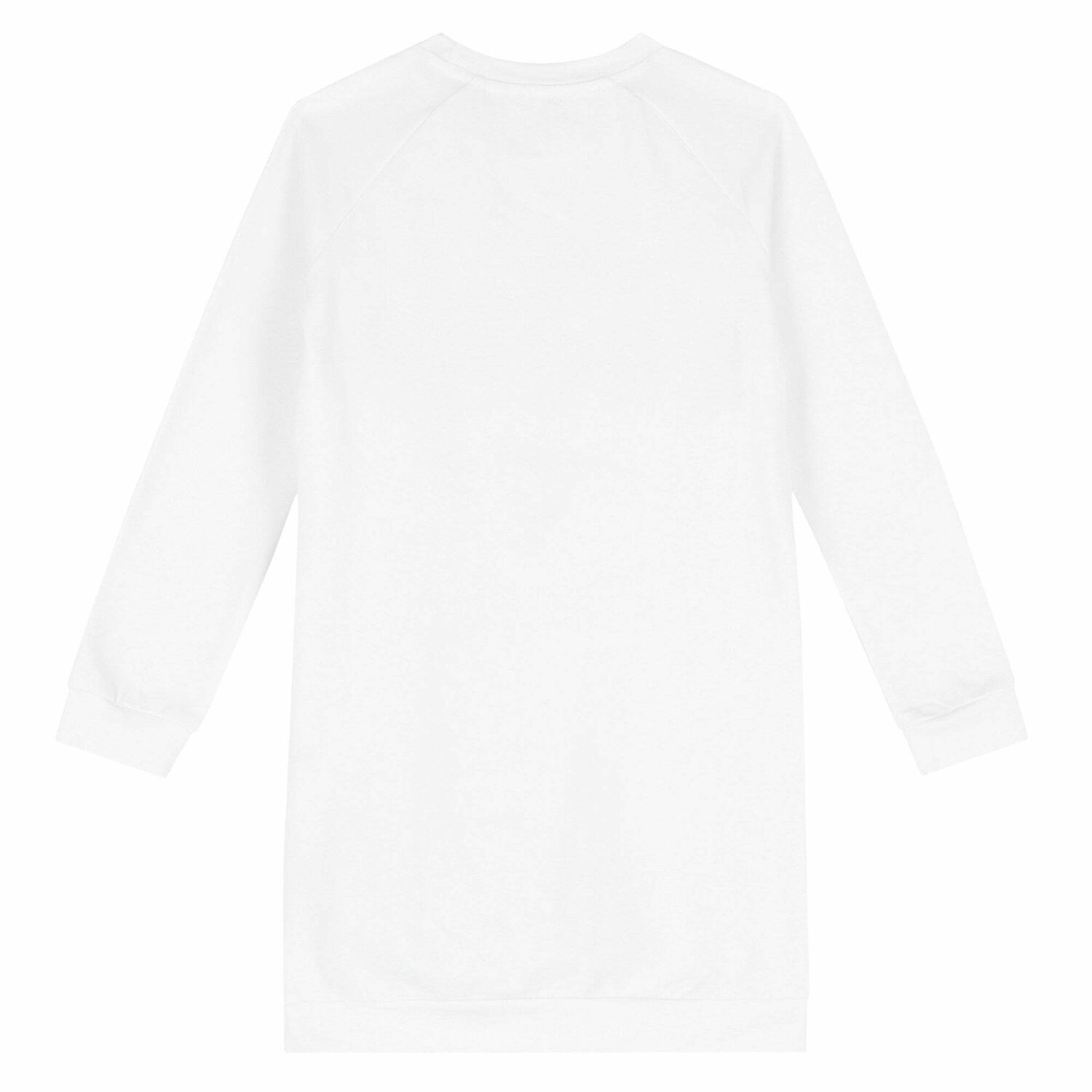 Girls White Logo Sweatshirt Dress, 1, hi-res