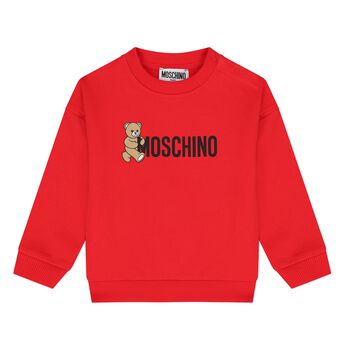 Younger Red Teddy Bear Logo Sweatshirt