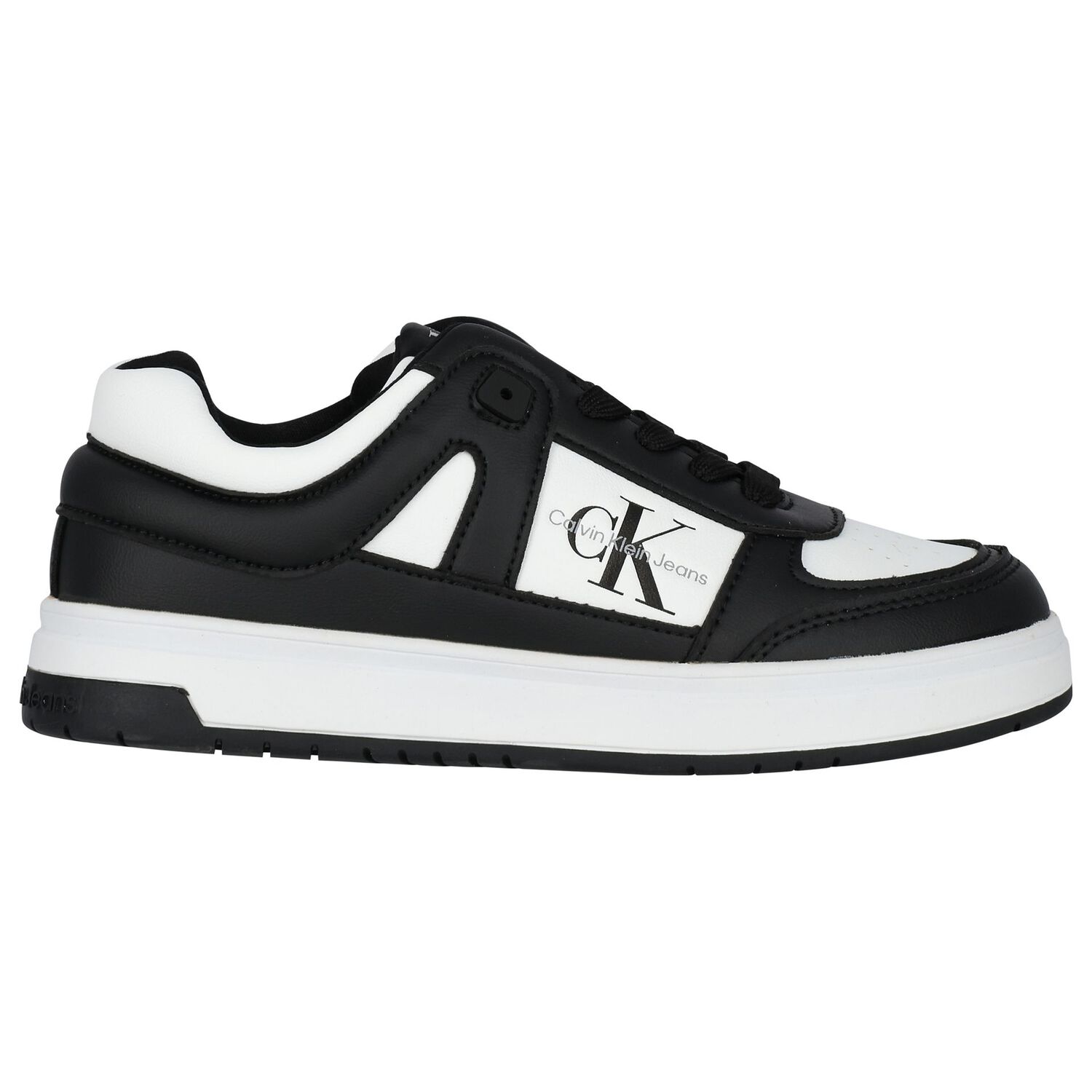 Boys White & Black Logo Trainers, 1, hi-res