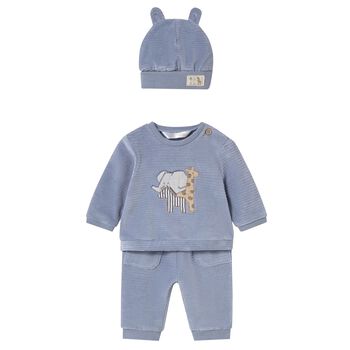 Baby Boys Blue Animals Tracksuit Set