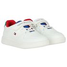 Boys White Logo Trainers, 1, hi-res