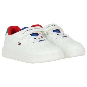 Boys White Logo Trainers