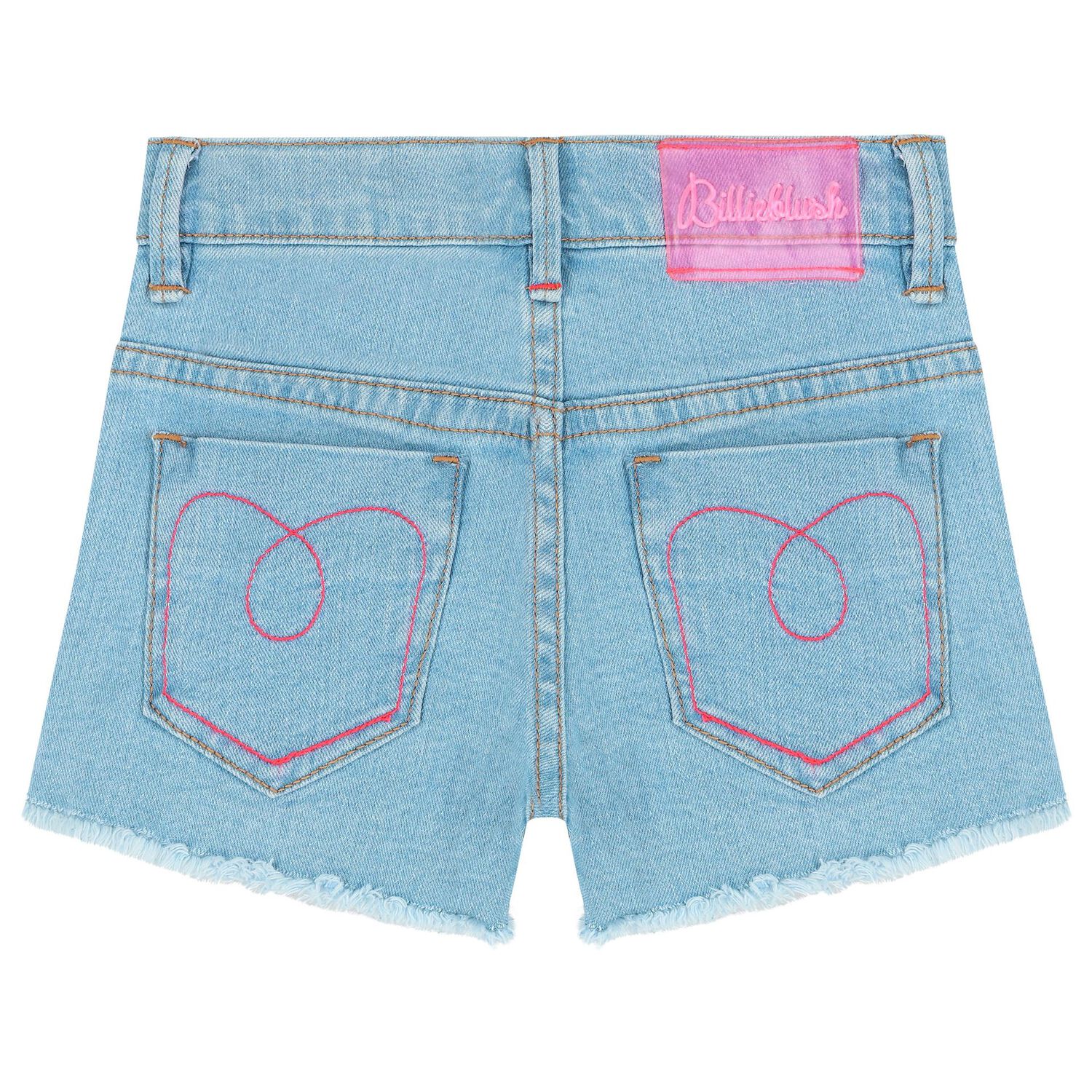 Girls Blue Denim Sequins Shorts, 1, hi-res