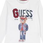 Boys White Teddy Bear Long Sleeve Top, 2, hi-res