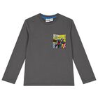 Boys Grey Marvel Long Sleeve Top, 1, hi-res