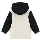 Younger Boys Beige & Black Logo Zip Up Top, 2, hi-res