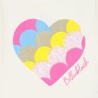 Girls Ivory Logo Heart T-Shirt, 1, hi-res