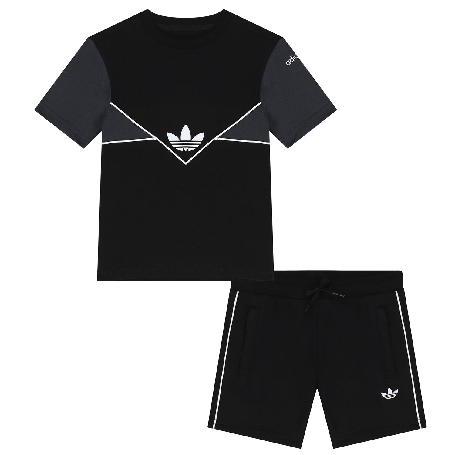 Black Logo Shorts Set, 1, hi-res