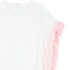 Girls White & Pink Petal Kaftan, 1, hi-res