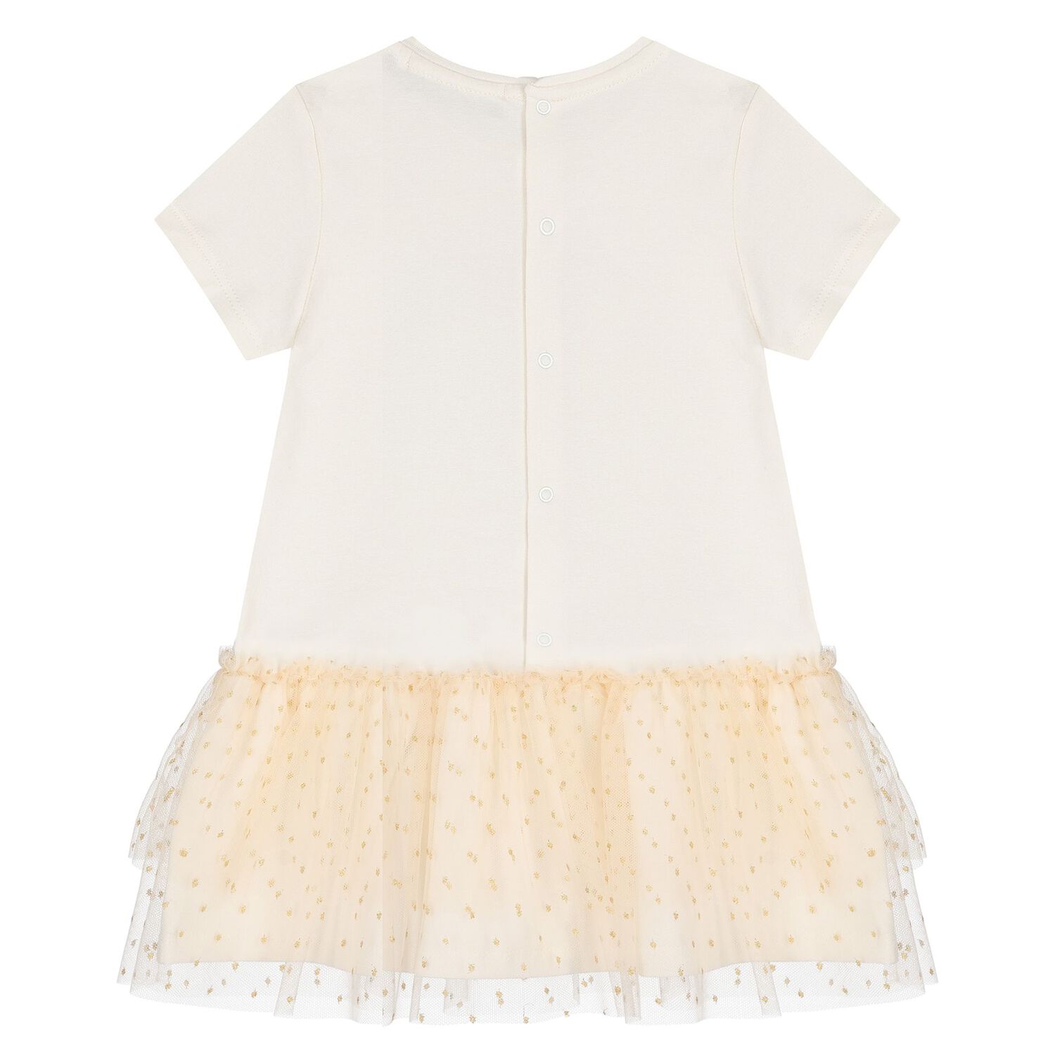 Younger Girls Ivory Hearts Dress, 1, hi-res