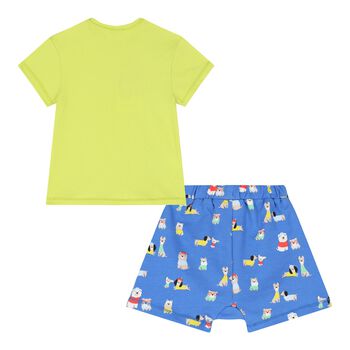 Baby Boys Green & Blue Shorts Set