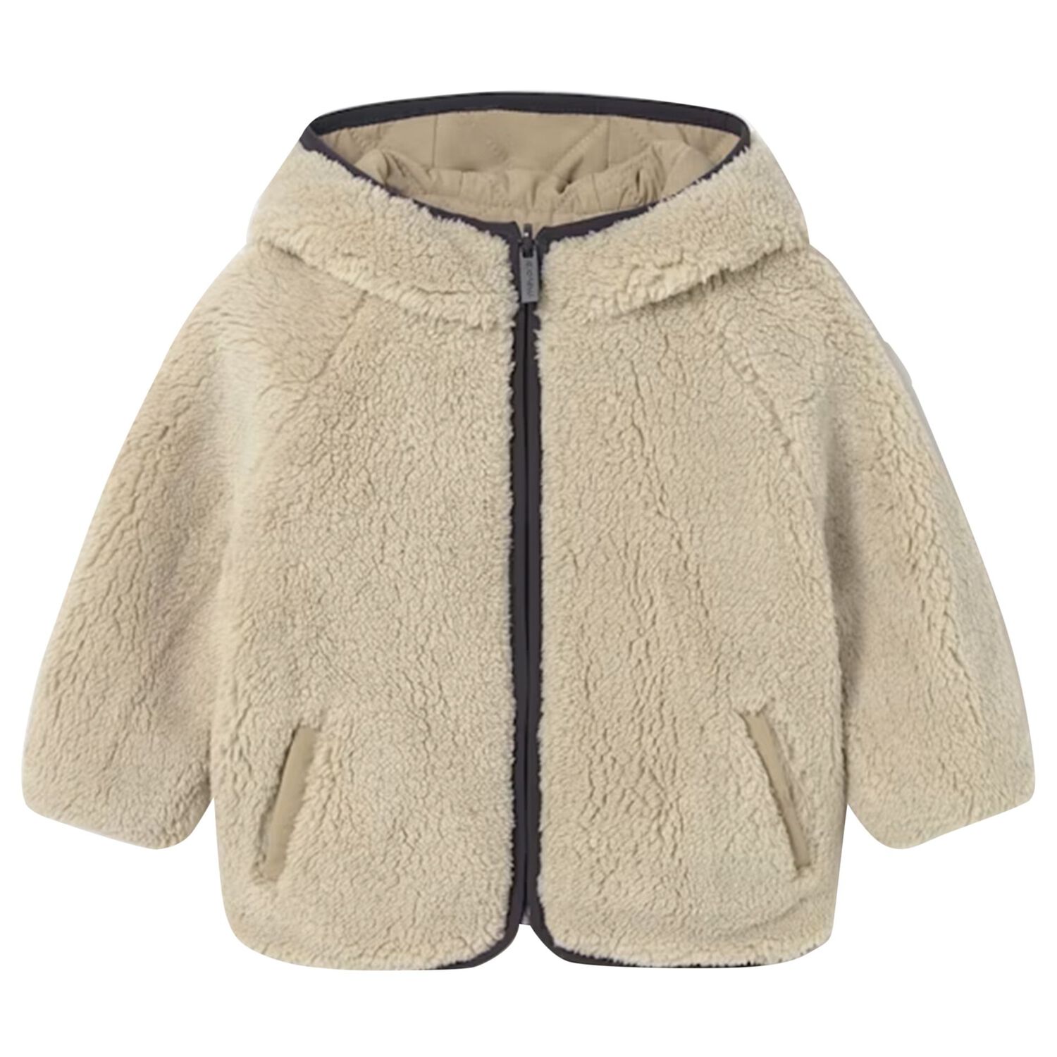 Beige Quilted & Fur Younger Reversible Coat, 1, hi-res