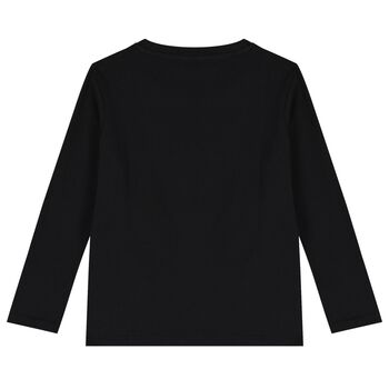 Boys Black Barocco Long Sleeve Top