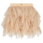 Girls Gold Glitter Ruffle Tulle Skirt, 1, hi-res
