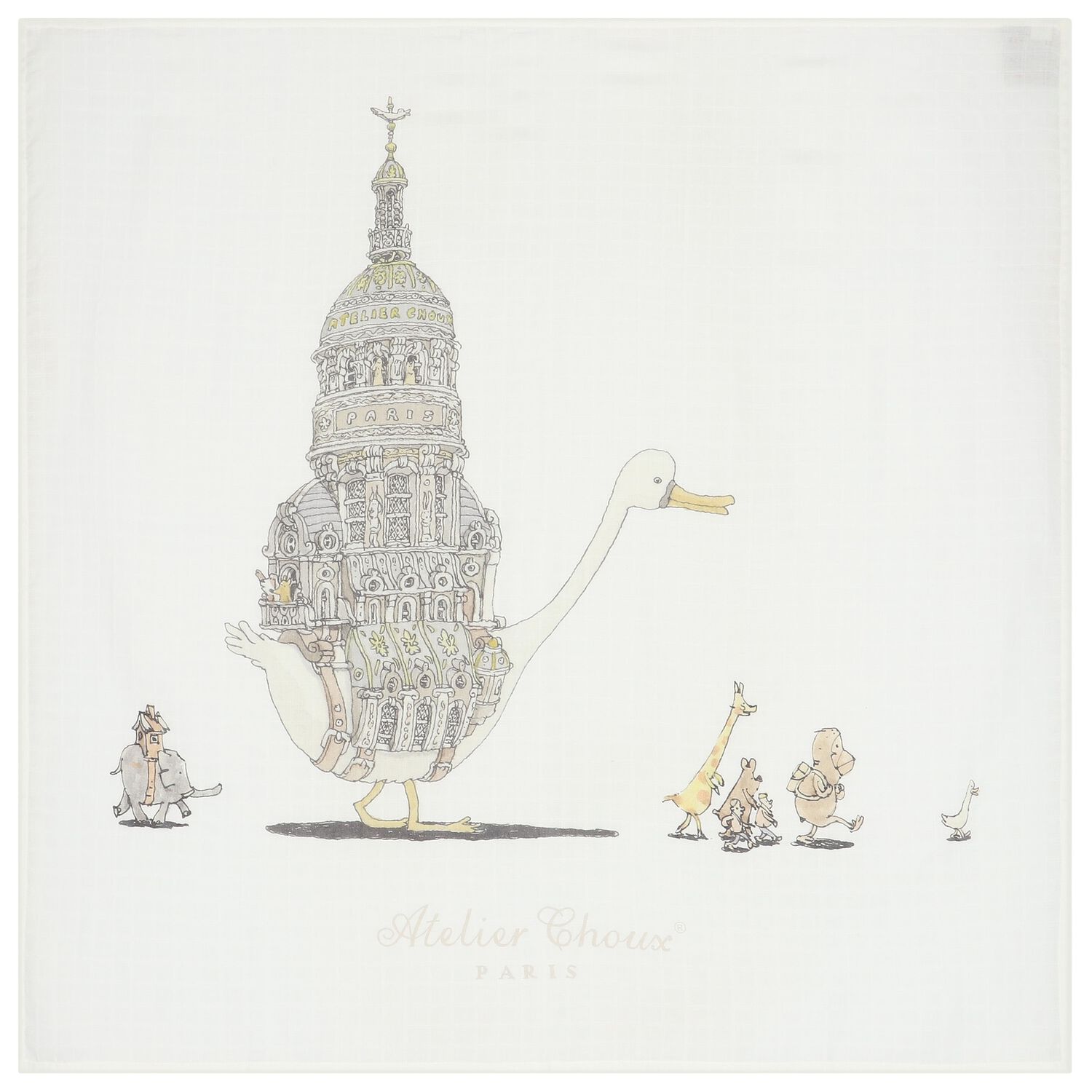 White Atelier Choux Swaddle Carré Baby Blanket, 1, hi-res image number null