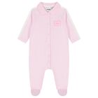 Baby Girls Pink Logo Babygrow, 1, hi-res