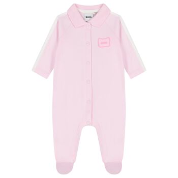 Baby Girls Pink Logo Babygrow