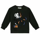 Younger Boys Black Printed Sweatshirt, 1, hi-res