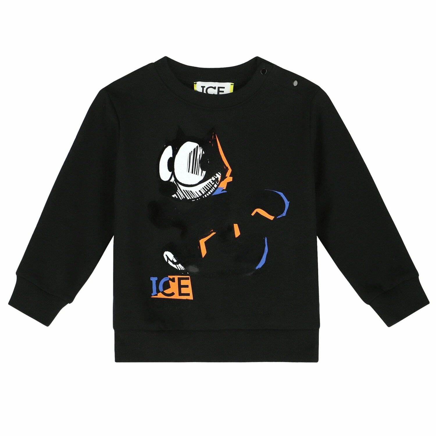 Younger Boys Black Printed Sweatshirt, 1, hi-res