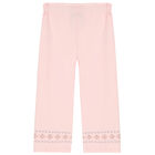 Girls Pink Logo Trousers, 1, hi-res