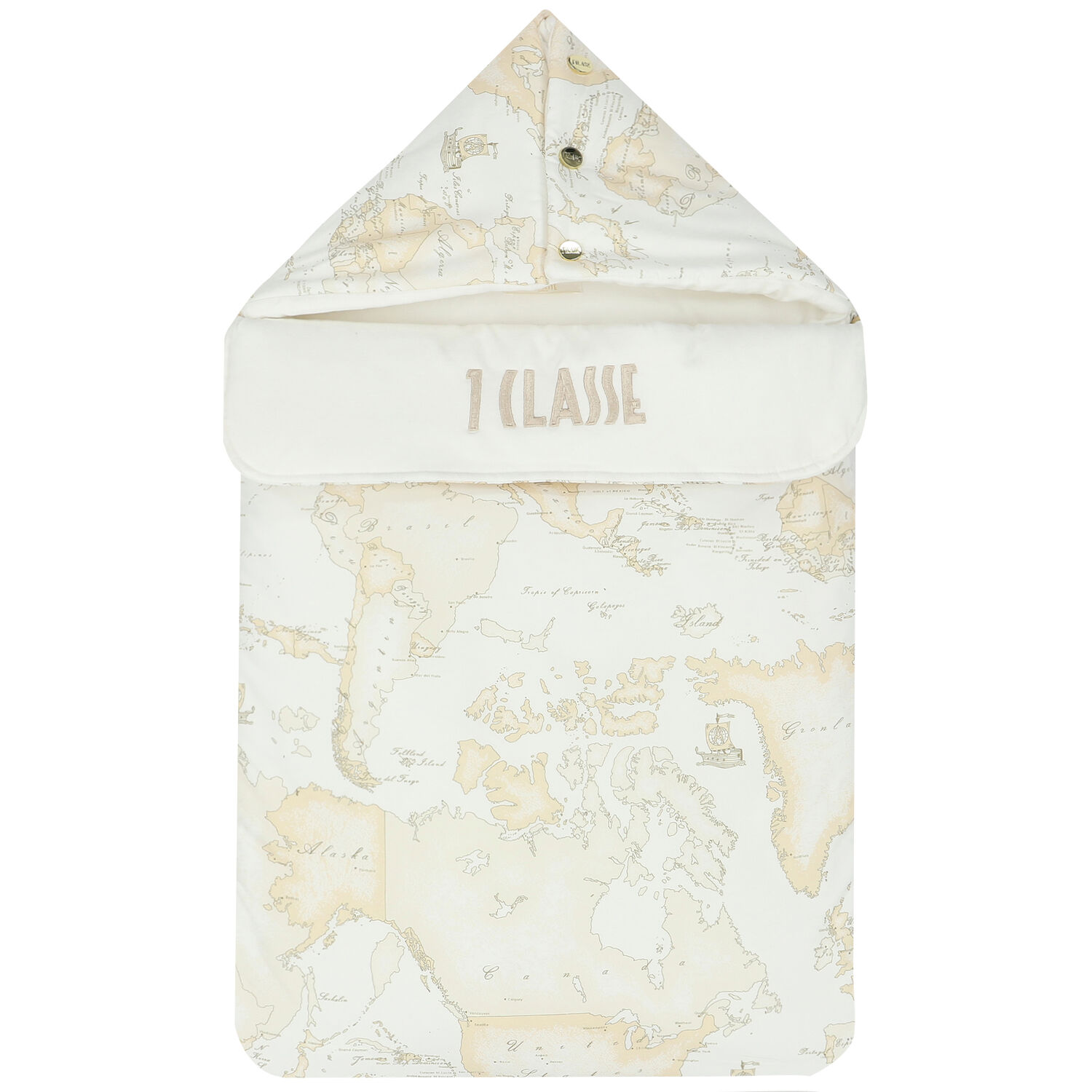 Beige & Ivory Geo Map Baby Nest, 1, hi-res