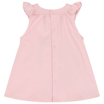 Baby Girls Pink Cotton Teddy Bear Dress