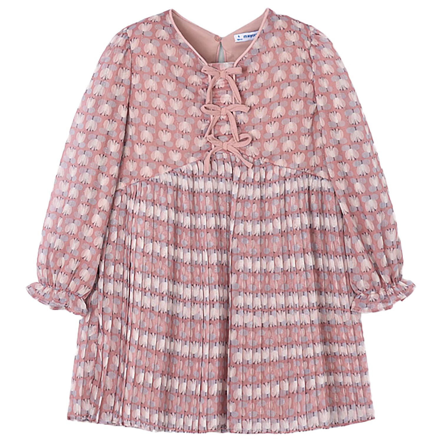 Girls Pink Floral Dress, 2, hi-res