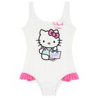Girls White Hello Kity Swimsuit, 1, hi-res