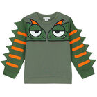 Boys Green Chameleon Sweatshirt, 1, hi-res