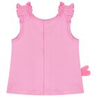 Baby Girls Pink Swimsuit Set with Hat, 2, hi-res