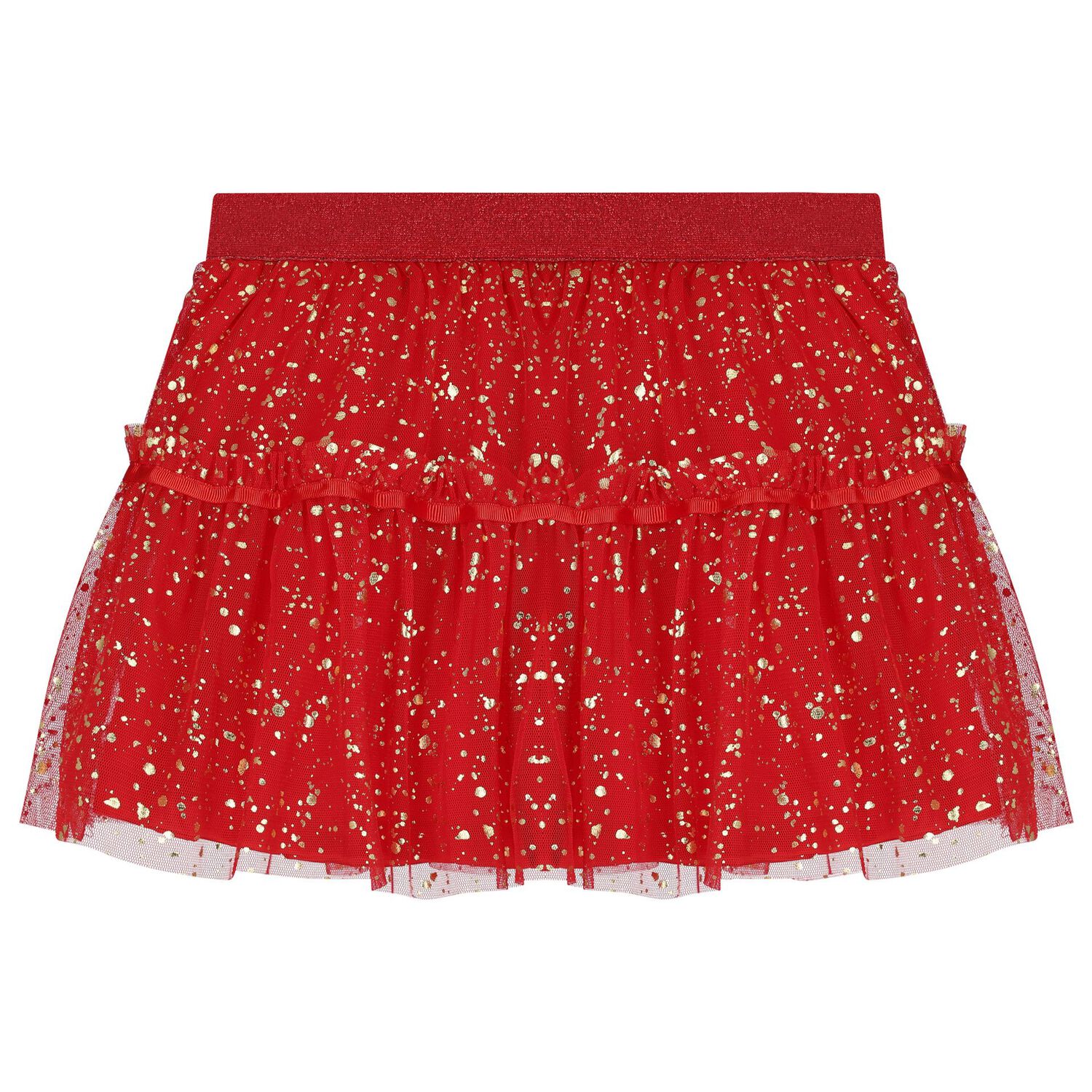 Girls White & Red Tulle Skirt Set, 1, hi-res image number null