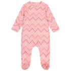 Baby Girls Pink Zig Zag Babygrow, 6, hi-res