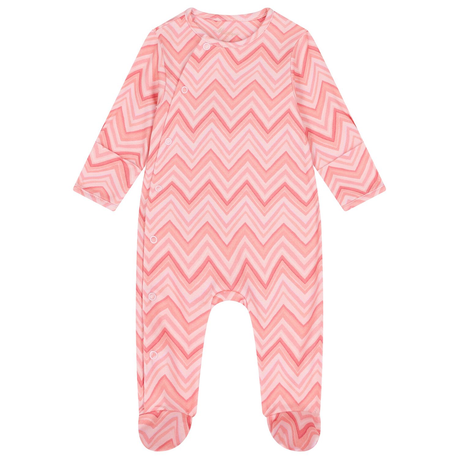 Baby Girls Pink Zig Zag Babygrow, 6, hi-res