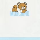 White & Blue Teddy Bear Logo Babygrow, 2, hi-res