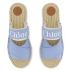 Girls Mini Me Blue & Beige Logo Sliders , 1, hi-res