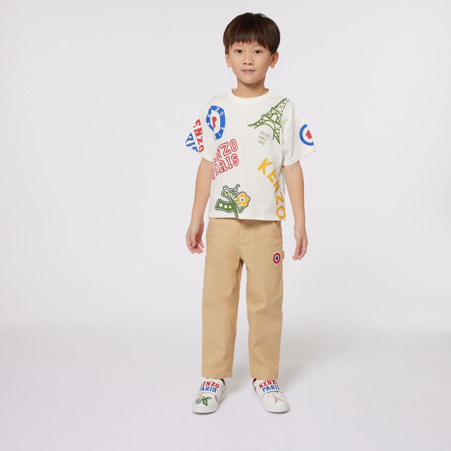 Boys Ivory Logo T-Shirt, 1, hi-res