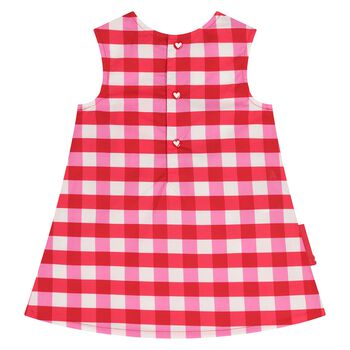 Younger Girls Pink & White Gingham Dress
