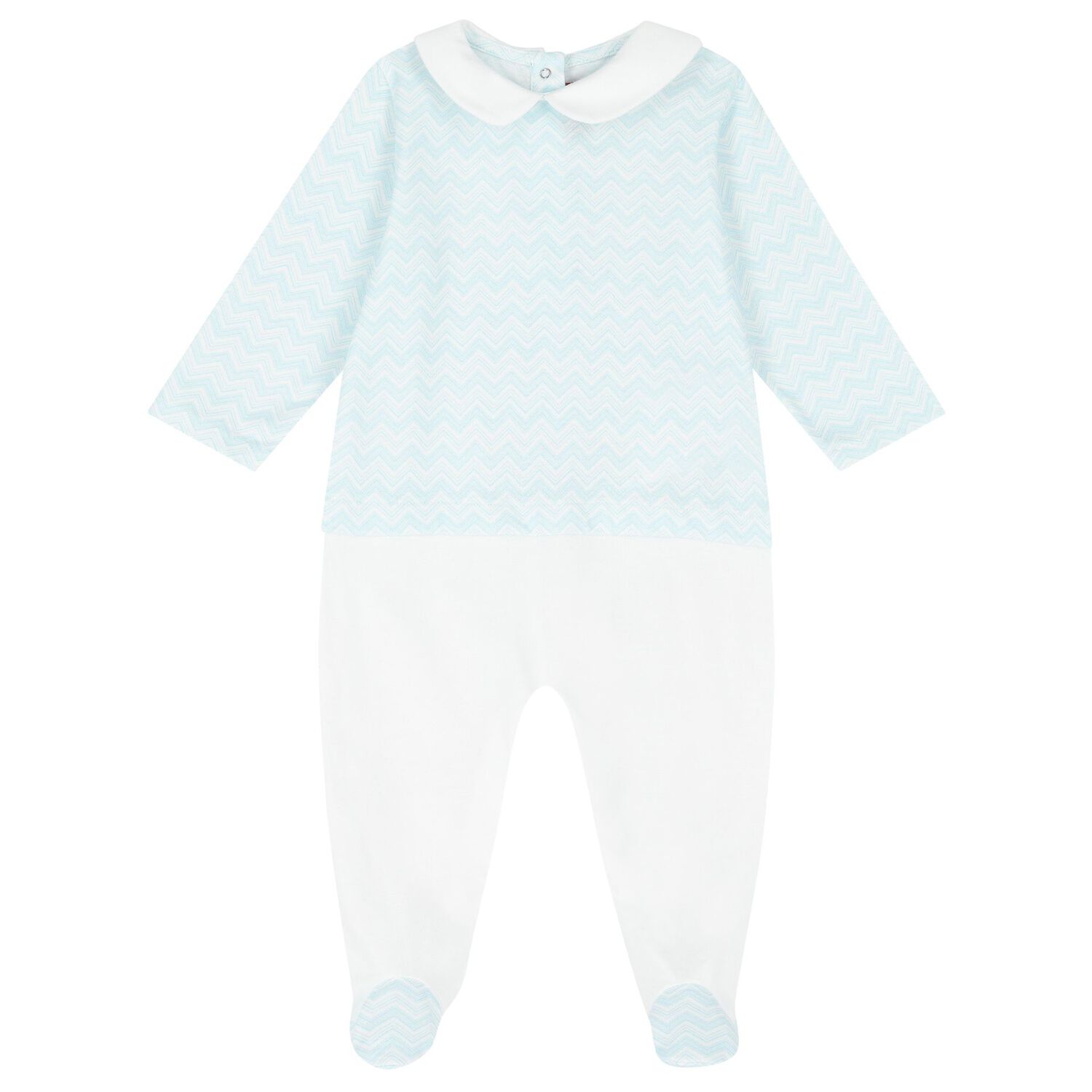 Baby Boys Blue & White Zig Zag Logo Babygrow Gift Set, 1, hi-res