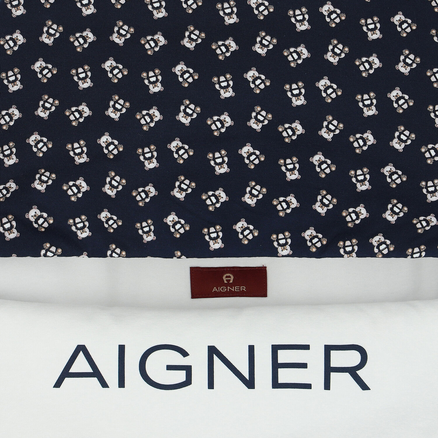 Baby Boys Blue & White Pima Cotton Logo Nest, 3, hi-res image number null