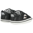 Baby Boys Black Ikonik Karl Pre Walker Shoes, 1, hi-res
