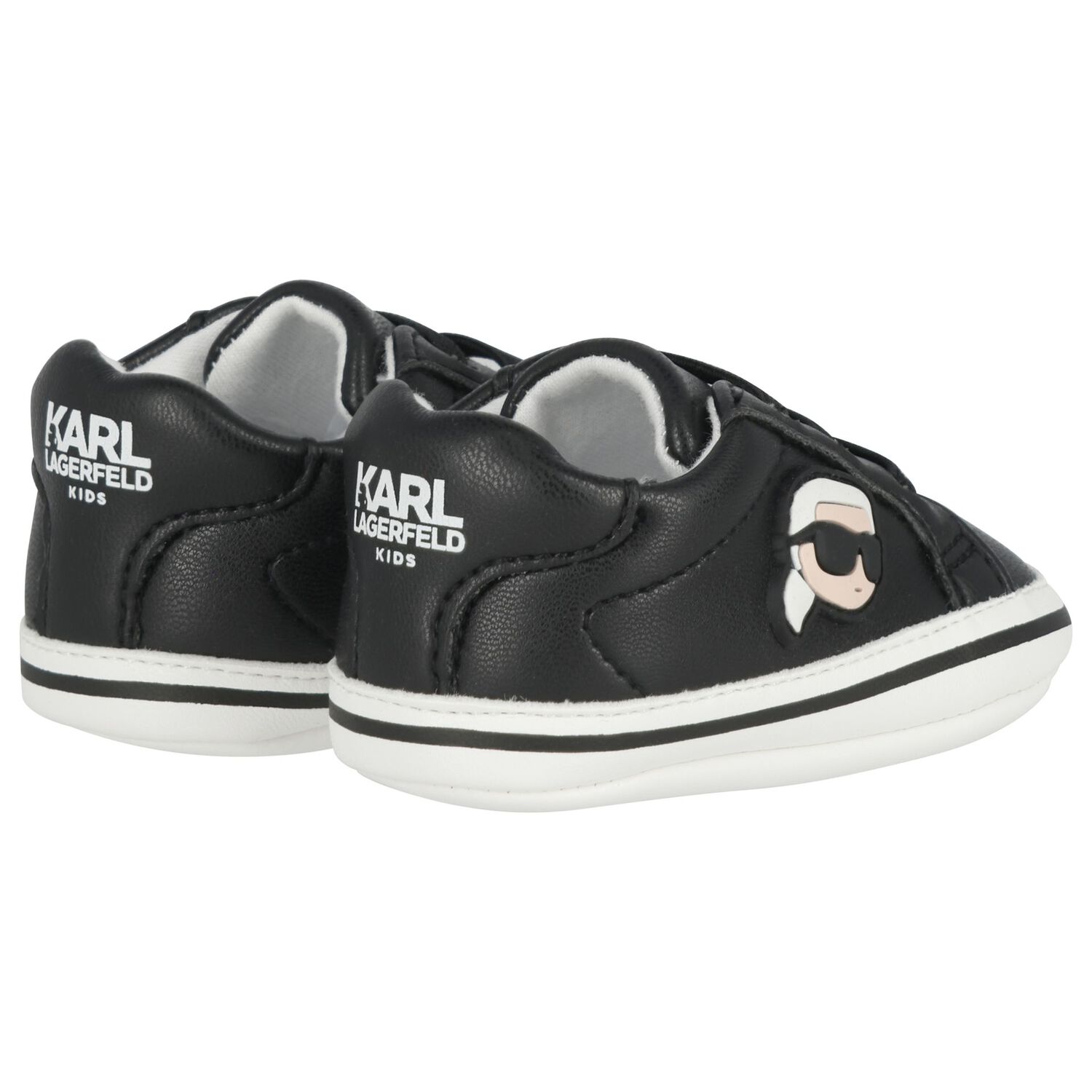 Baby Boys Black Ikonik Karl Pre Walker Shoes, 1, hi-res