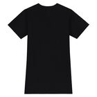 Girls Black Logo Dress, 3, hi-res