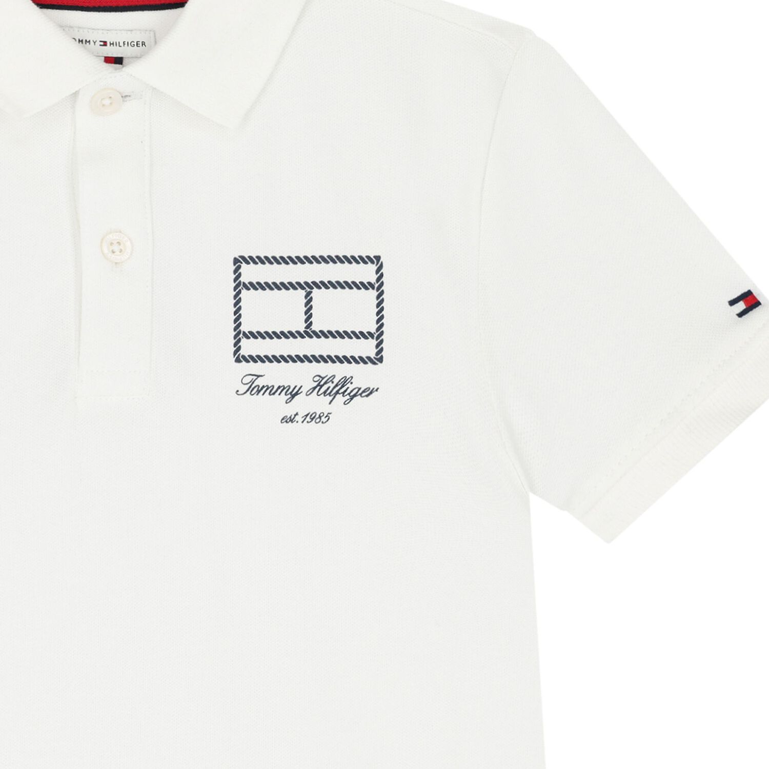 Boys White Logo Polo Shirt, 2, hi-res